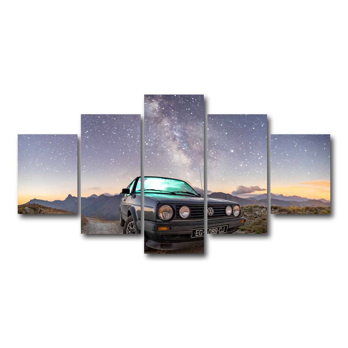 AUTO-MOCKUP WHITE | Volkswagen Milky Way | 5 Piece | Gallery Wrap Canvas | group=5_short