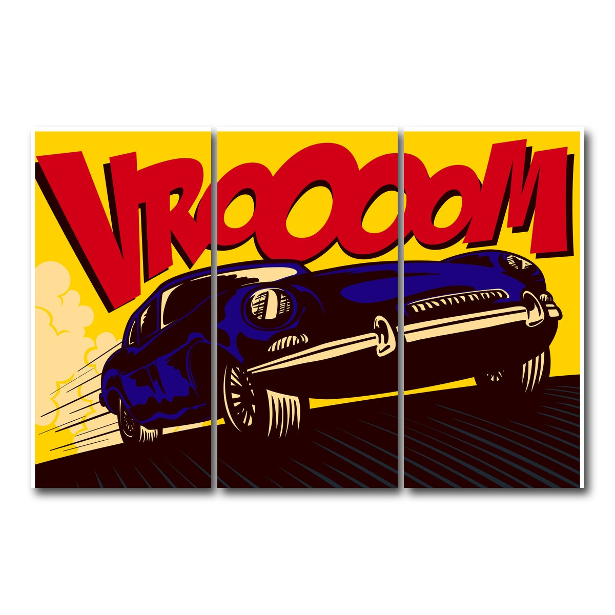 AUTO-MOCKUP WHITE | Vroom | 3 Piece | Gallery Wrap Canvas | group=12x24