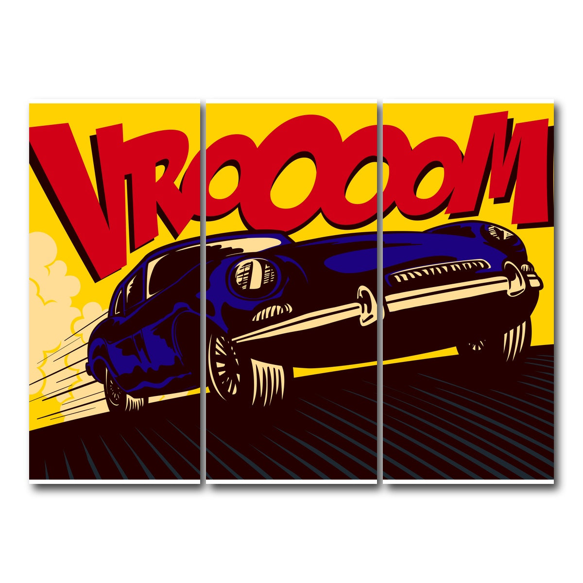 AUTO-MOCKUP WHITE | Vroom | 3 Piece | Gallery Wrap Canvas | group=8x18