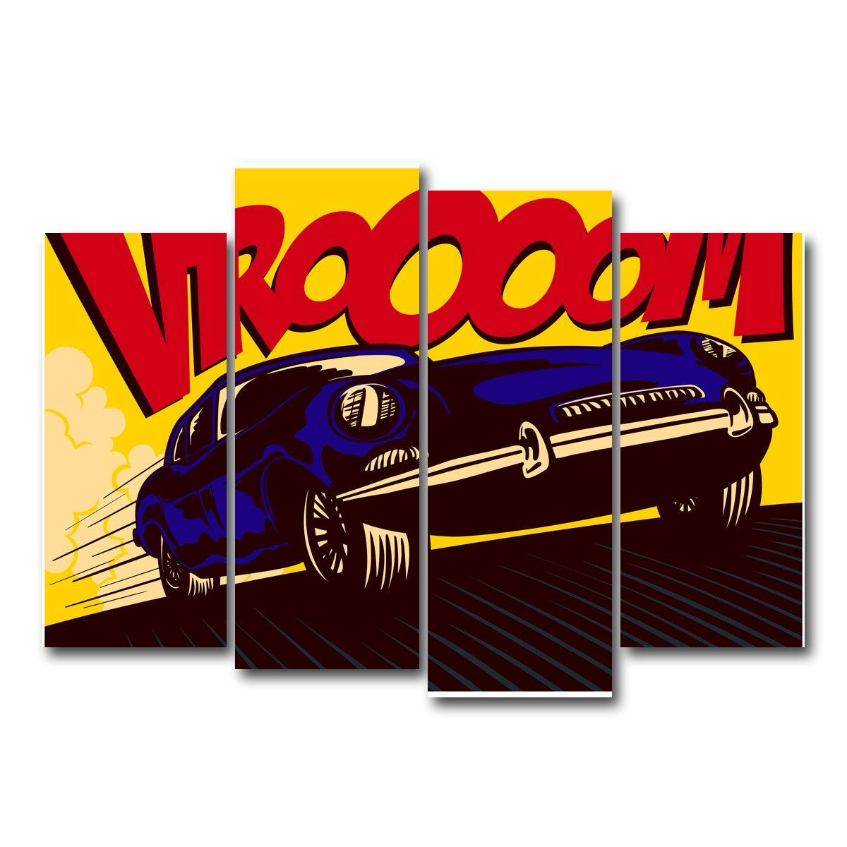 AUTO-MOCKUP WHITE | Vroom | 4 Piece | Gallery Wrap Canvas | group=4_normal