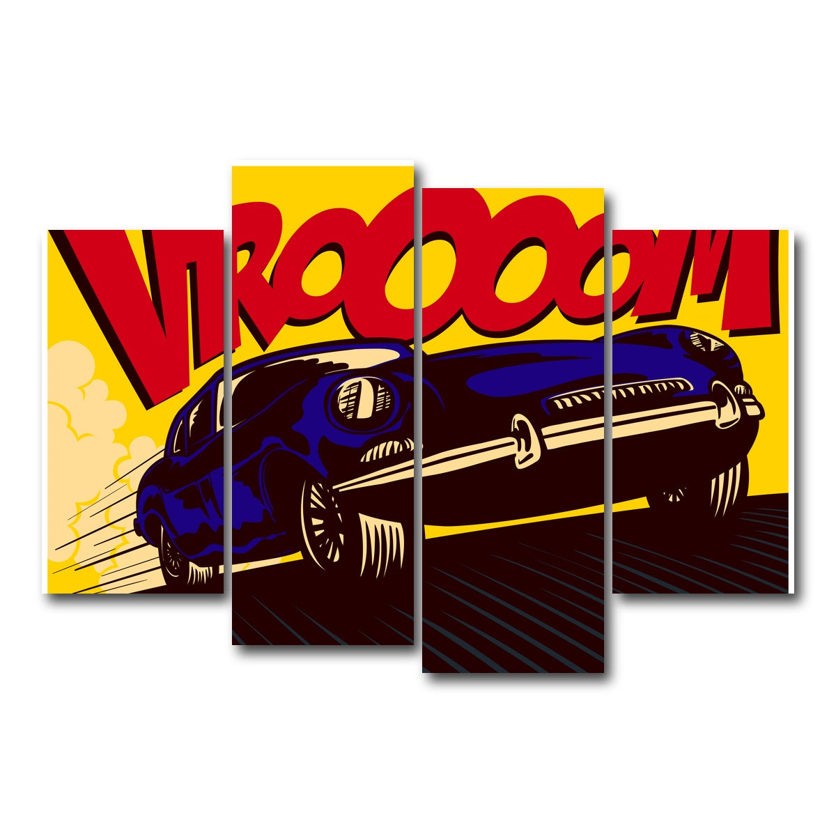 AUTO-MOCKUP WHITE | Vroom | 4 Piece | Gallery Wrap Canvas | group=4_short