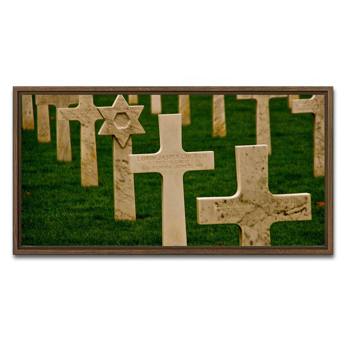 AUTO-MOCKUP WHITE | WWI American Cemetery, France | 1 Piece | Walnut Framed Canvas | group=2x1