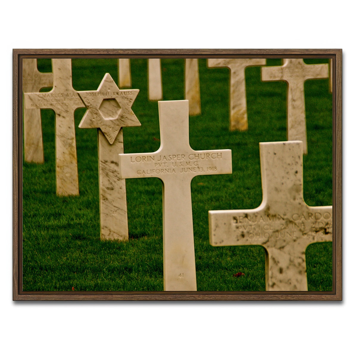 AUTO-MOCKUP WHITE | WWI American Cemetery, France | 1 Piece | Walnut Framed Canvas | group=4x3