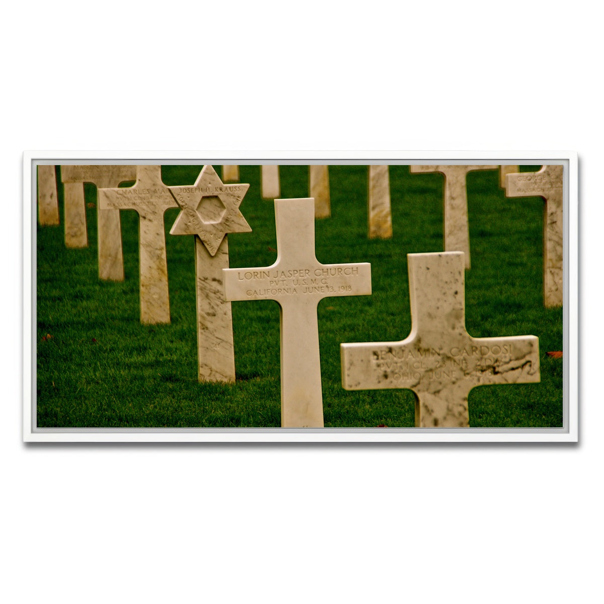 AUTO-MOCKUP WHITE | WWI American Cemetery, France | 1 Piece | White Framed Canvas | group=2x1