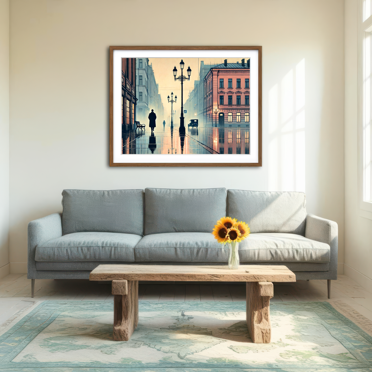 AUTO-MOCKUP ROOM | Walk in the Rain Wall Art