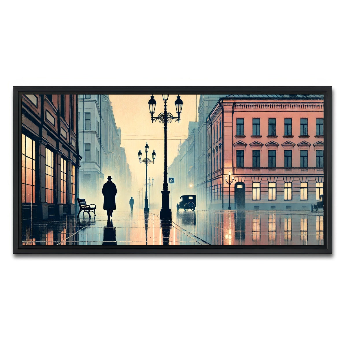 AUTO-MOCKUP WHITE | Walk in the Rain | 1 Piece | Black Framed Canvas | group=2x1