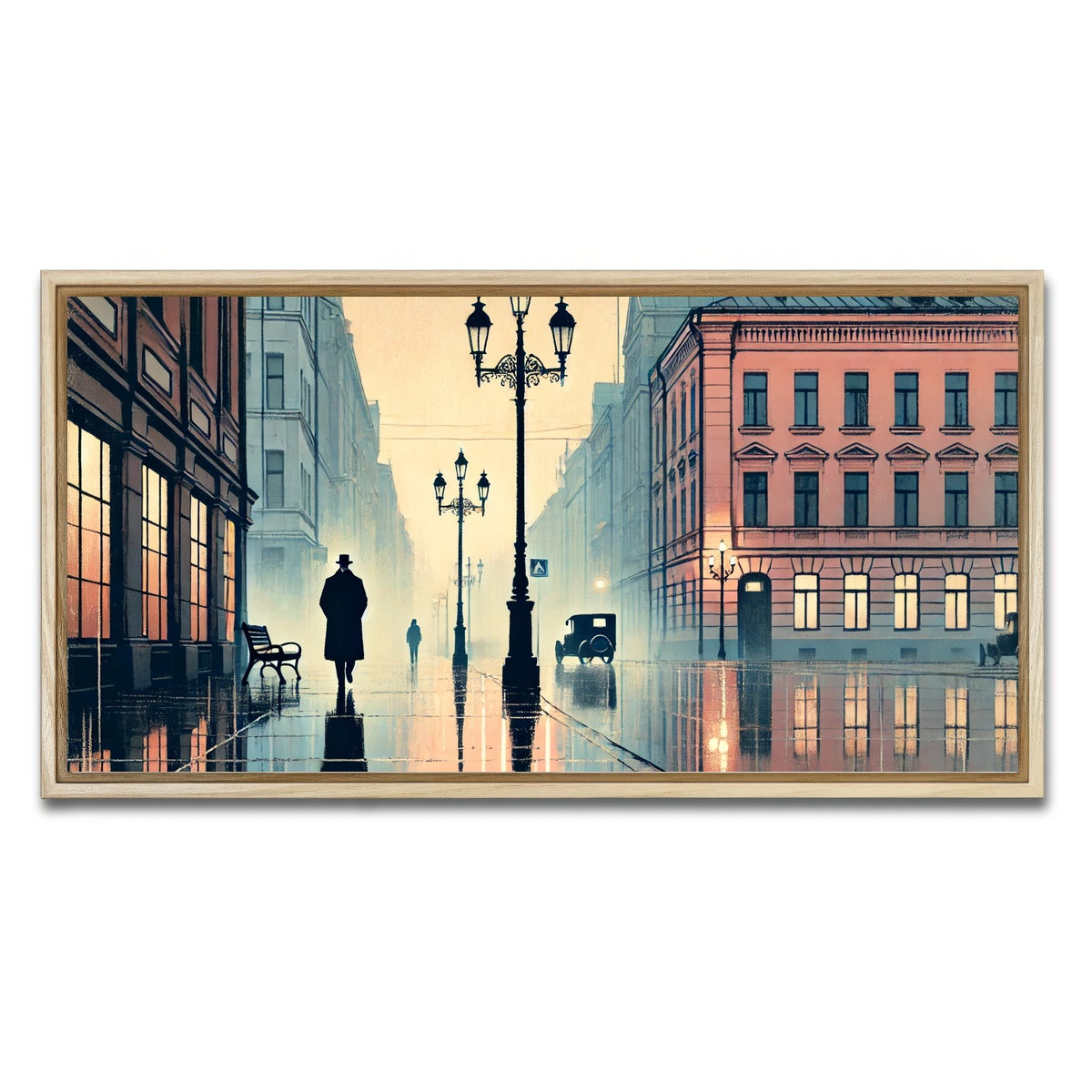 AUTO-MOCKUP WHITE | Walk in the Rain | 1 Piece | Natural Framed Canvas | group=2x1