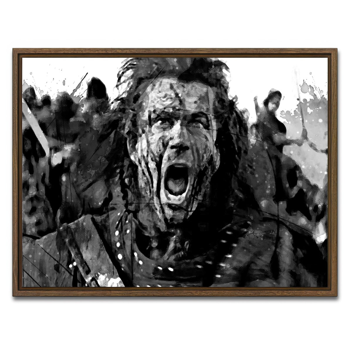 AUTO-MOCKUP WHITE | Wallace Grayscale | 1 Piece | Walnut Framed Canvas | group=4x3