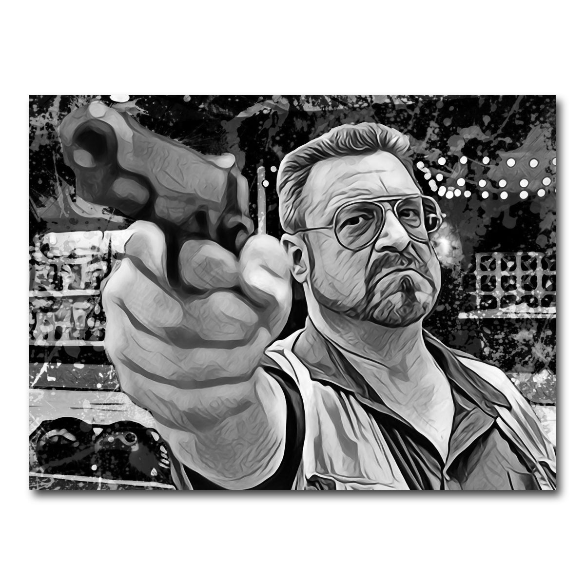 AUTO-MOCKUP WHITE | Walter Sobchak Grayscale | 1 Piece | Gallery Wrap Canvas | group=4x3