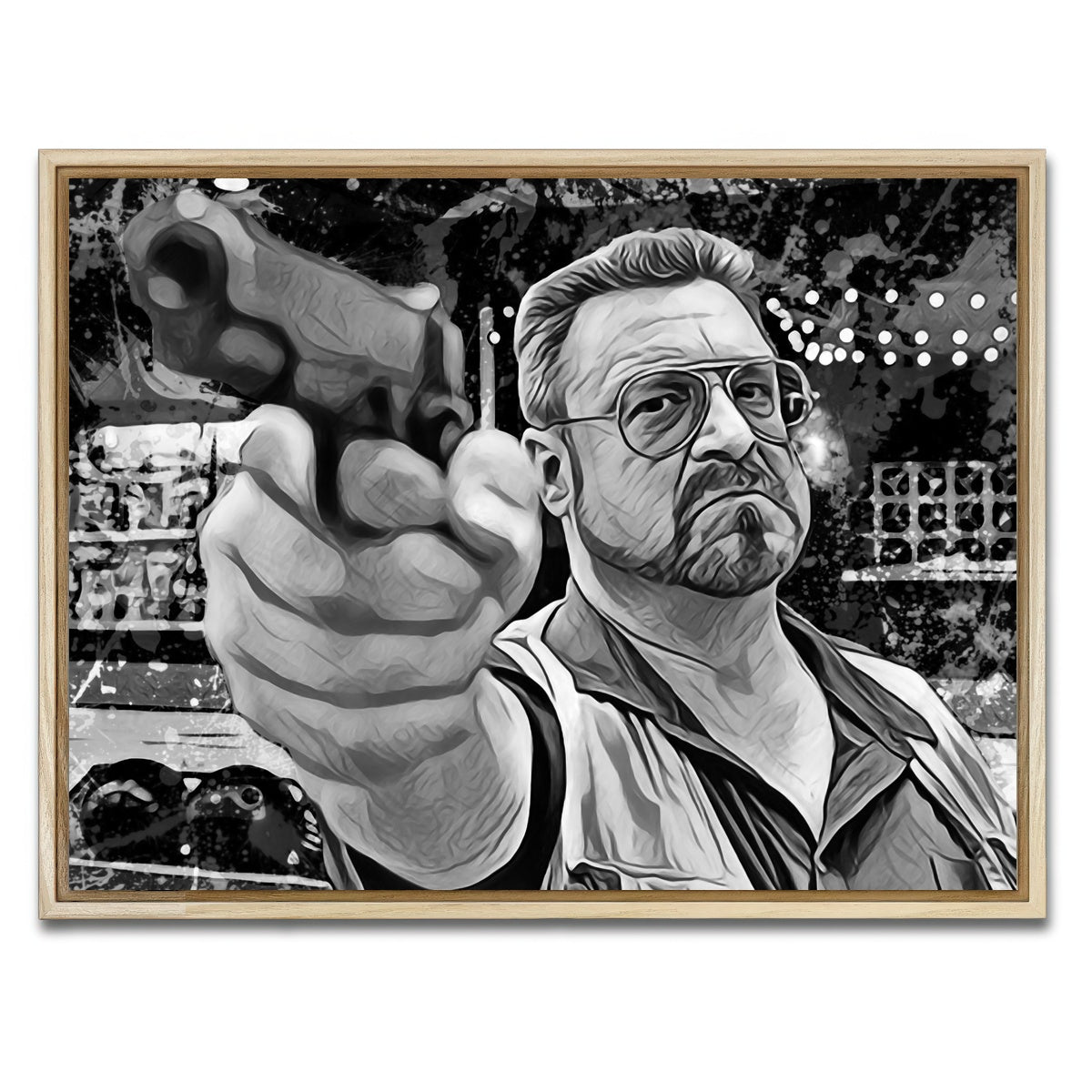 AUTO-MOCKUP WHITE | Walter Sobchak Grayscale | 1 Piece | Natural Framed Canvas | group=4x3