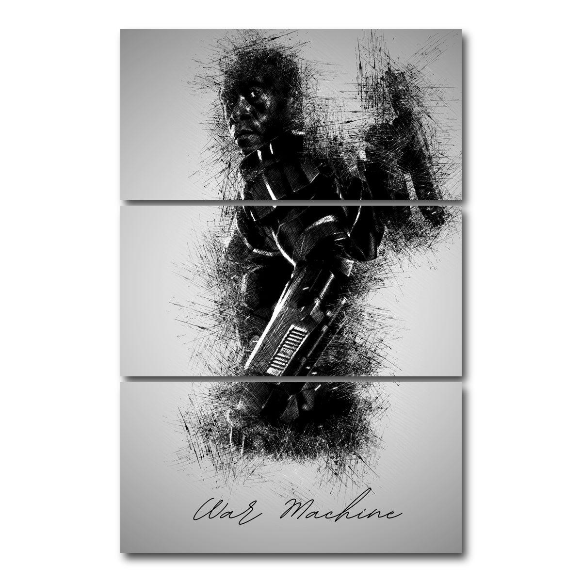 AUTO-MOCKUP WHITE | War Machine | 3 Piece | Gallery Wrap Canvas | group=12x24_stacked