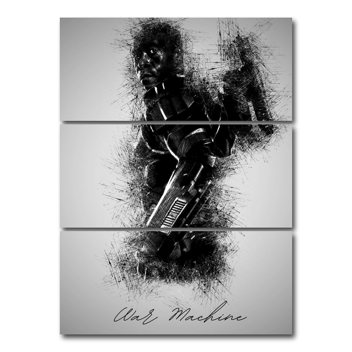 AUTO-MOCKUP WHITE | War Machine | 3 Piece | Gallery Wrap Canvas | group=8x18_stacked
