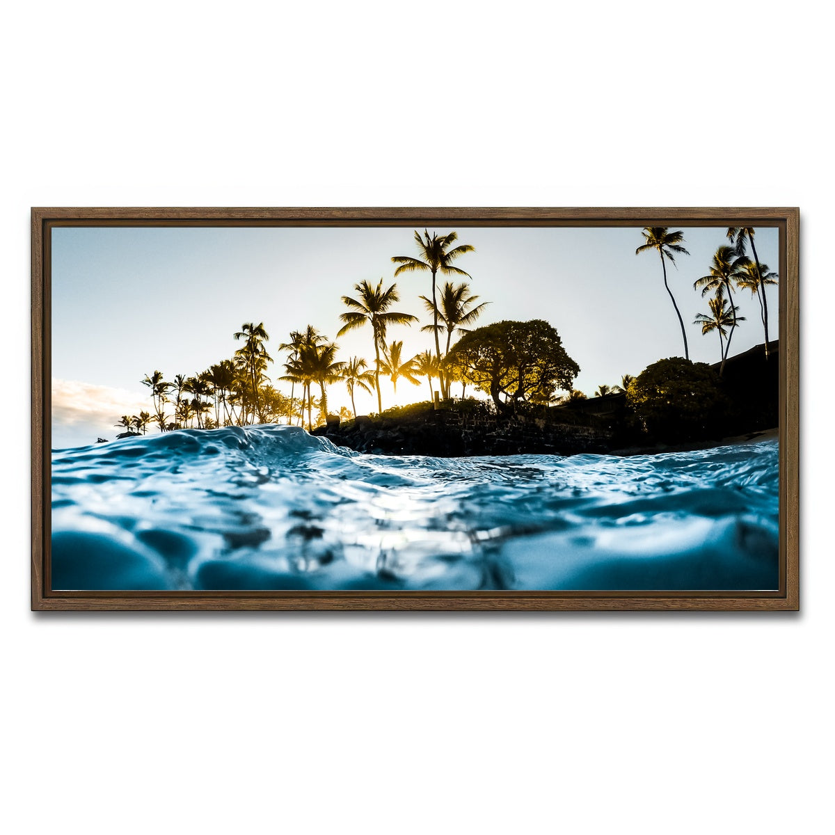 AUTO-MOCKUP WHITE | Warm Waters | 1 Piece | Walnut Framed Canvas | group=2x1