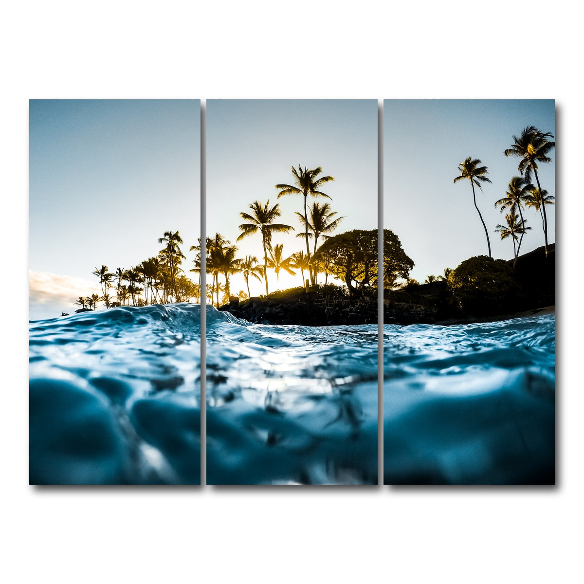 AUTO-MOCKUP WHITE | Warm Waters | 3 Piece | Gallery Wrap Canvas | group=8x18