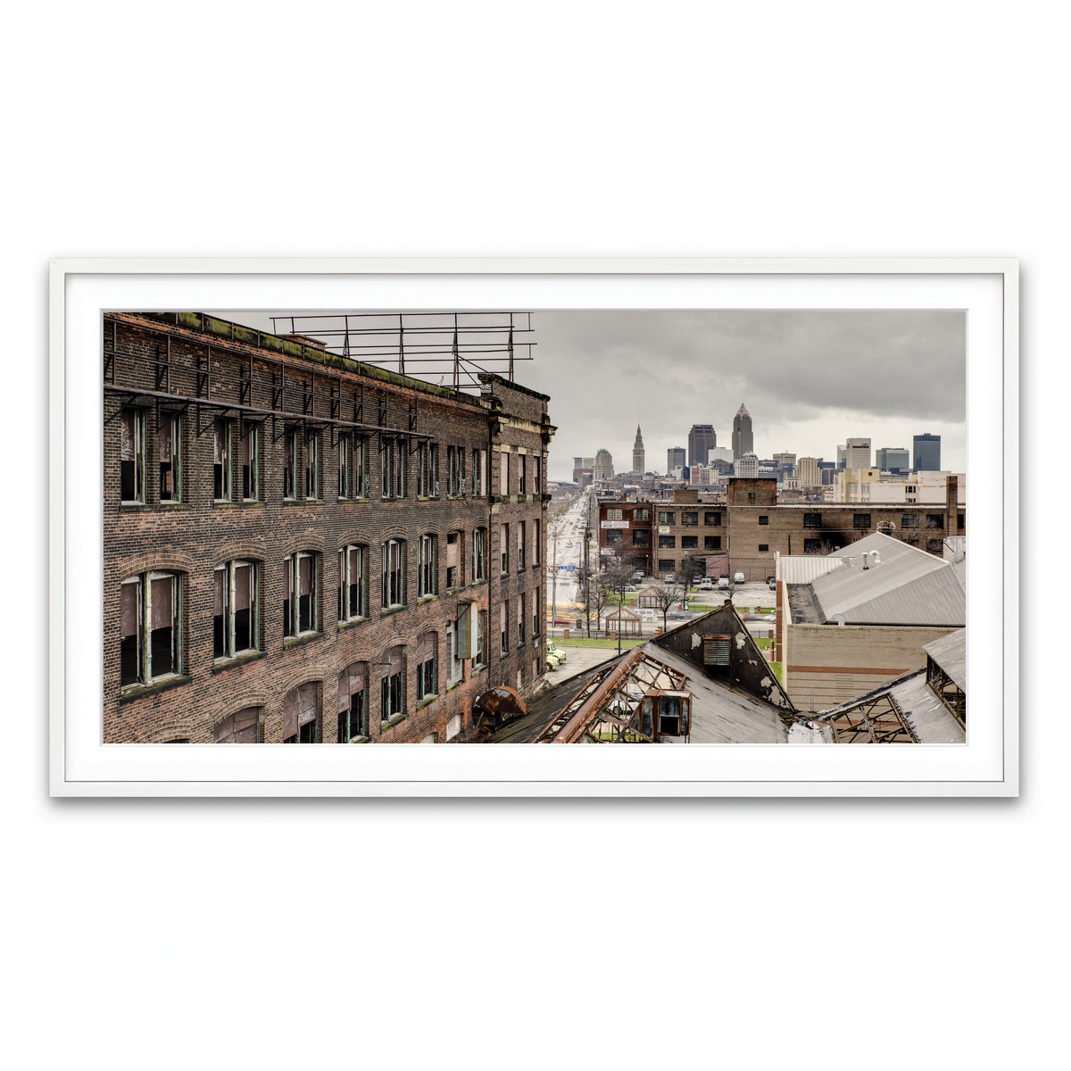 Framed Print 2x1 White