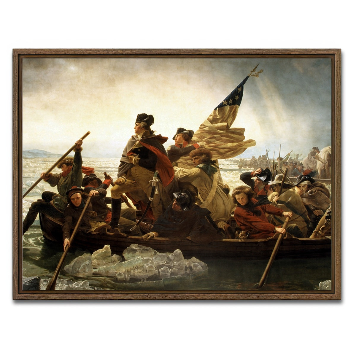AUTO-MOCKUP WHITE | Washington Crossing the Delaware | 1 Piece | Walnut Framed Canvas | group=4x3