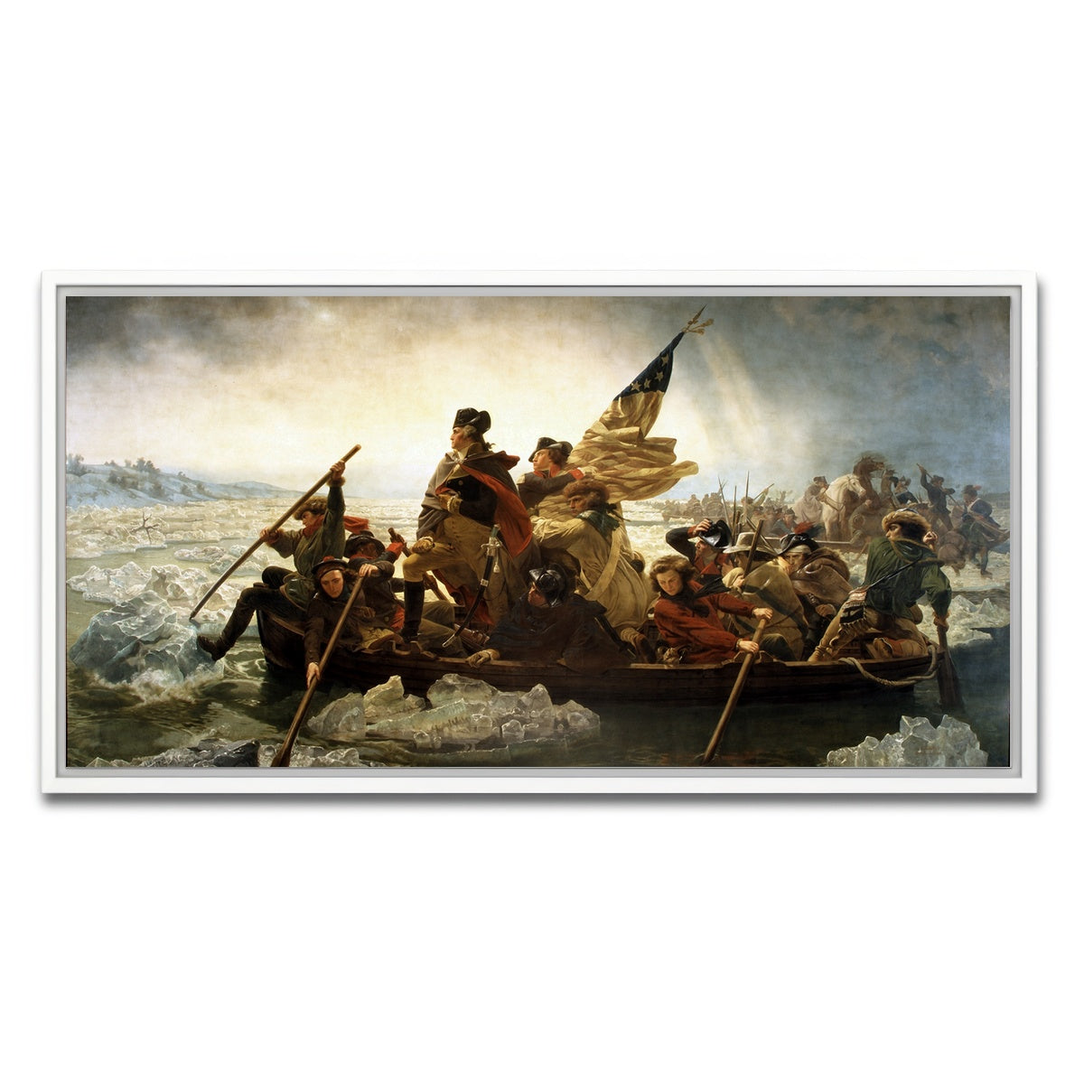 AUTO-MOCKUP WHITE | Washington Crossing the Delaware | 1 Piece | White Framed Canvas | group=2x1