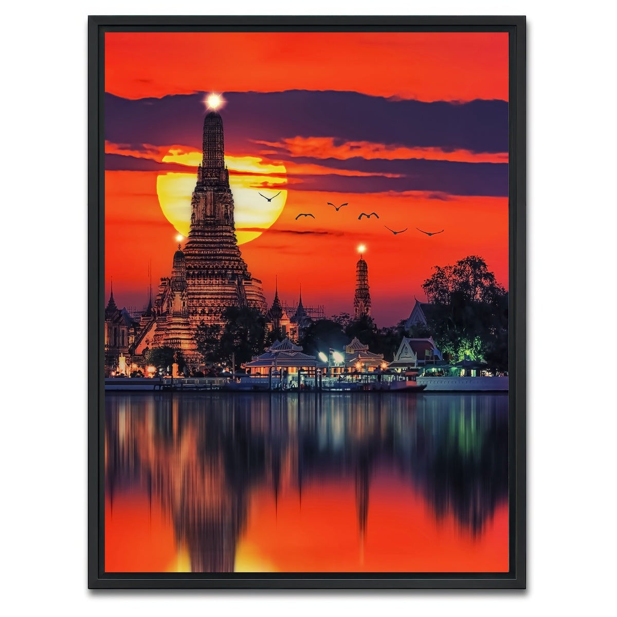 AUTO-MOCKUP WHITE | Wat Arun Ratchawararam | 1 Piece | Black Framed Canvas | group=3x4