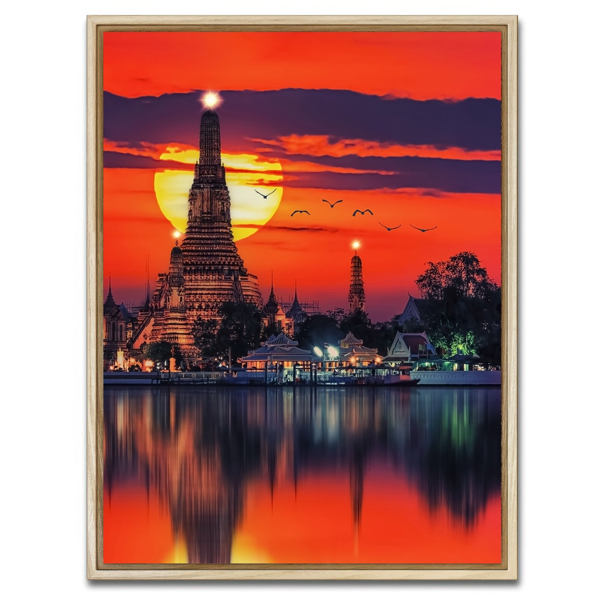 AUTO-MOCKUP WHITE | Wat Arun Ratchawararam | 1 Piece | Natural Framed Canvas | group=3x4