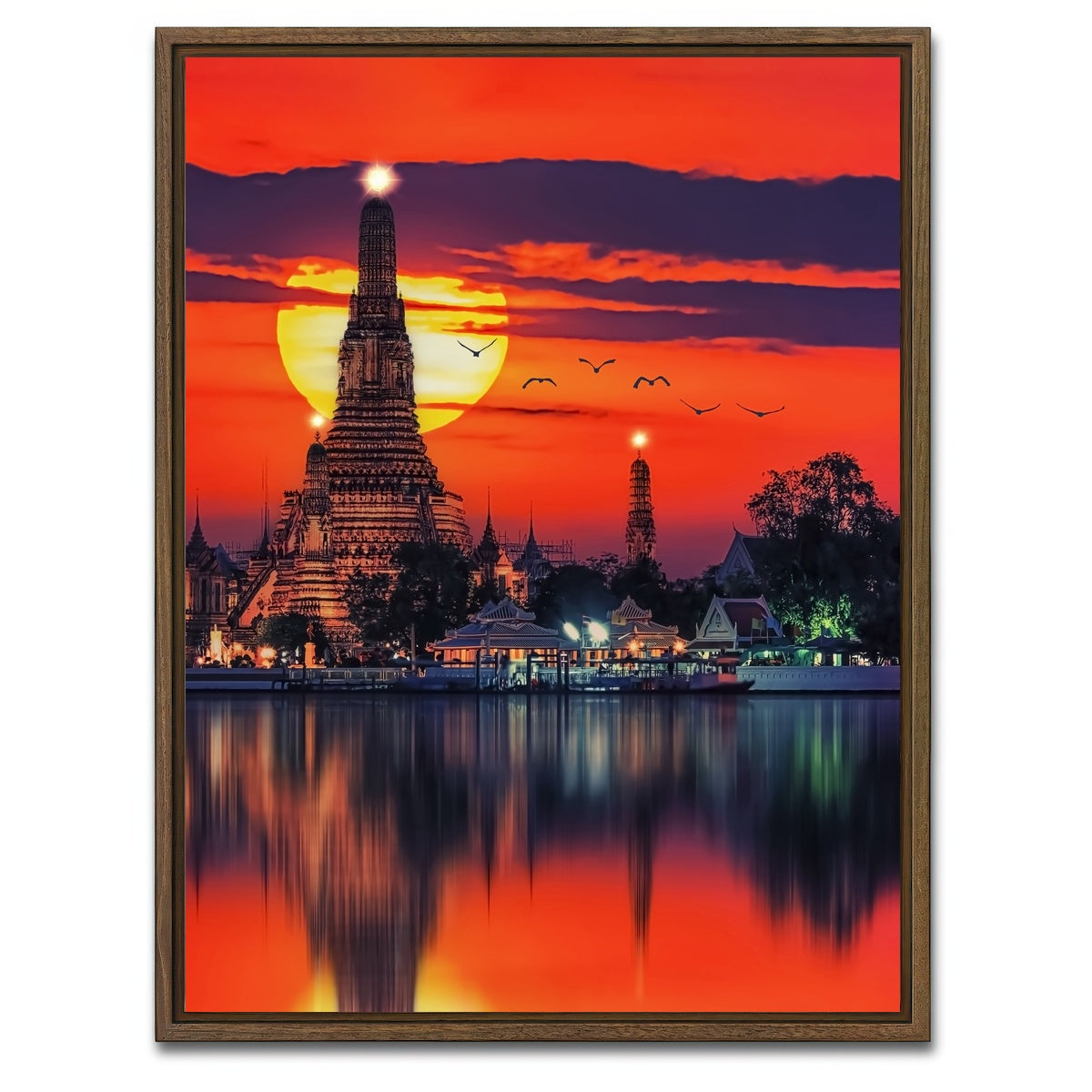 AUTO-MOCKUP WHITE | Wat Arun Ratchawararam | 1 Piece | Walnut Framed Canvas | group=3x4