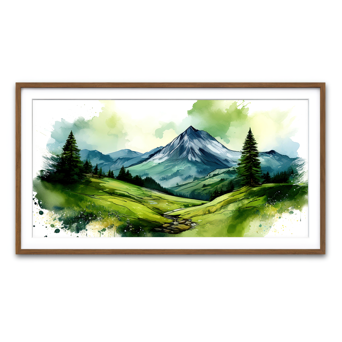 Framed Print 2x1 Walnut