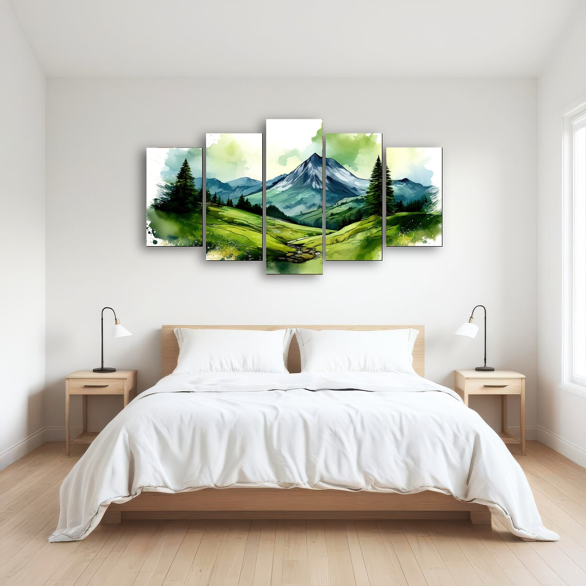 AUTO-MOCKUP ROOM | Water Color Green Mountain