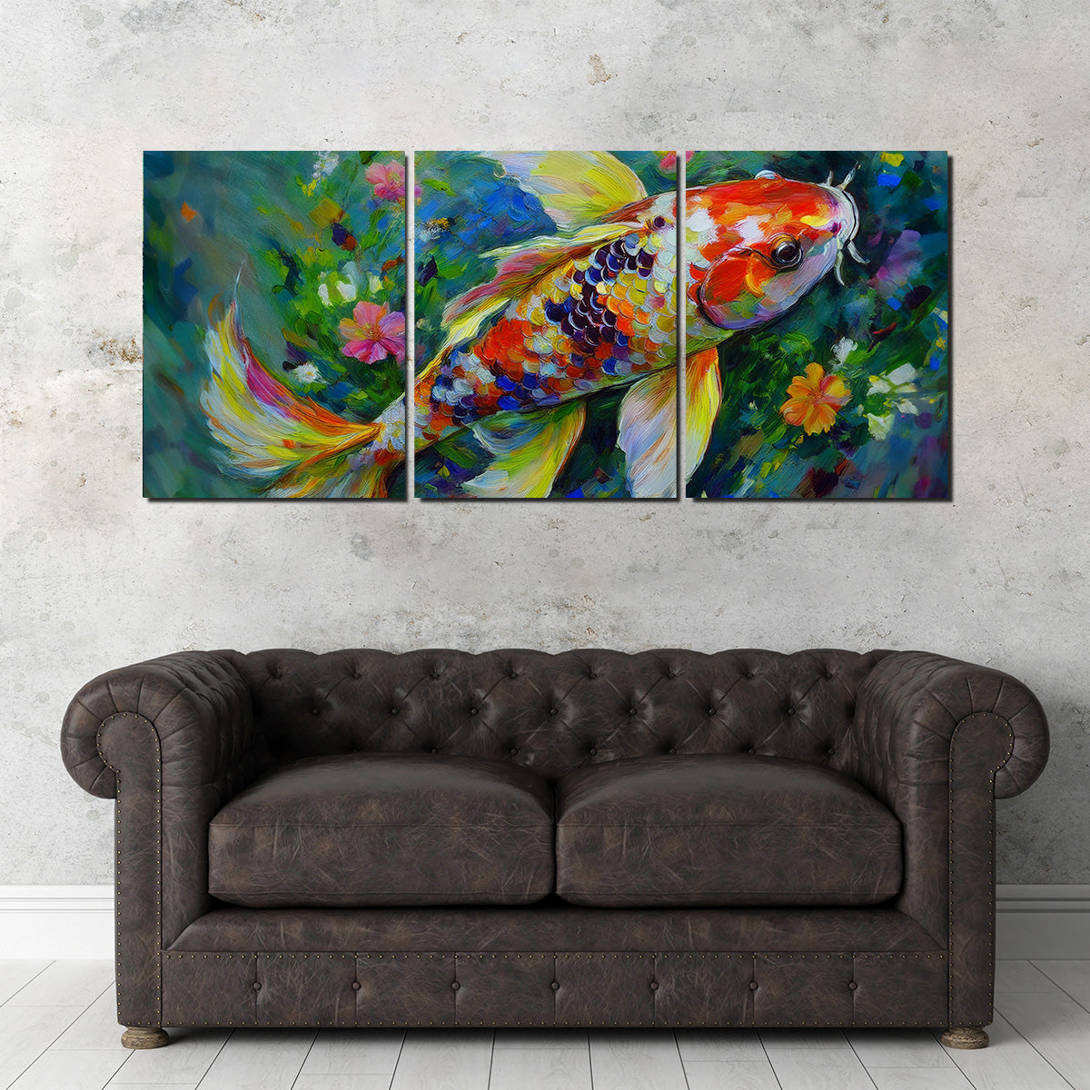 Watercolor Koi Fish Wall Art