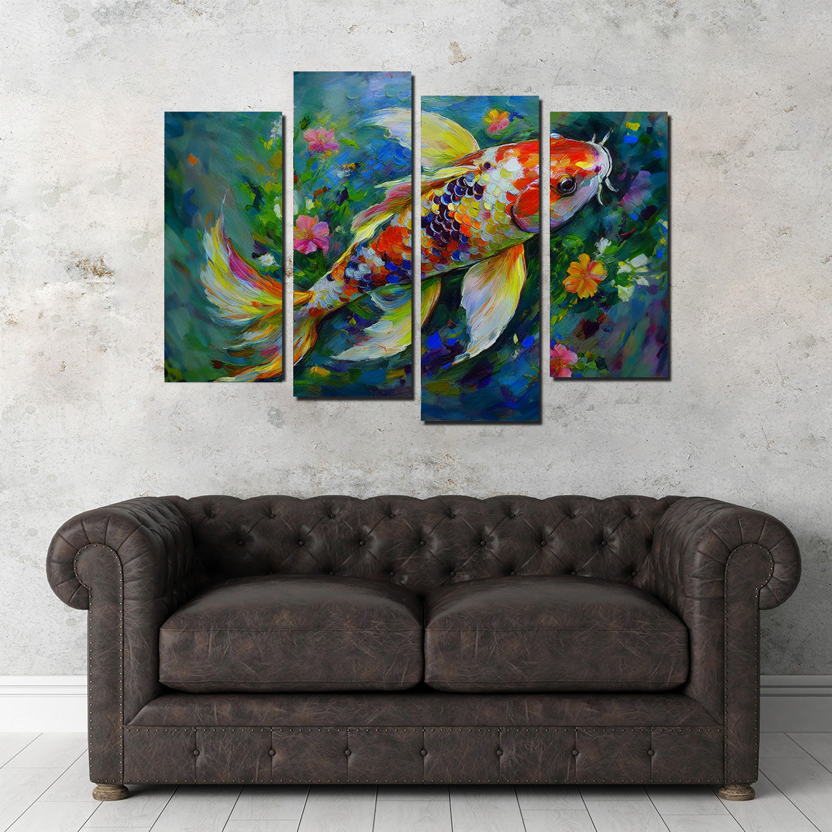 Watercolor Koi Fish Wall Art
