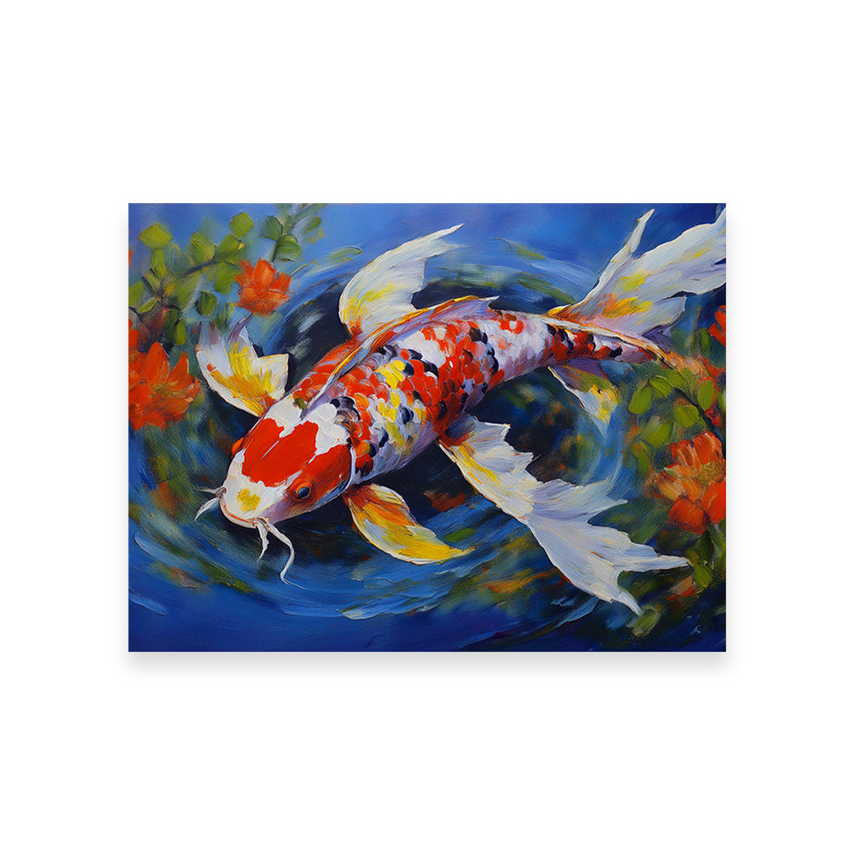 White Koi Fish Painting Wall Art