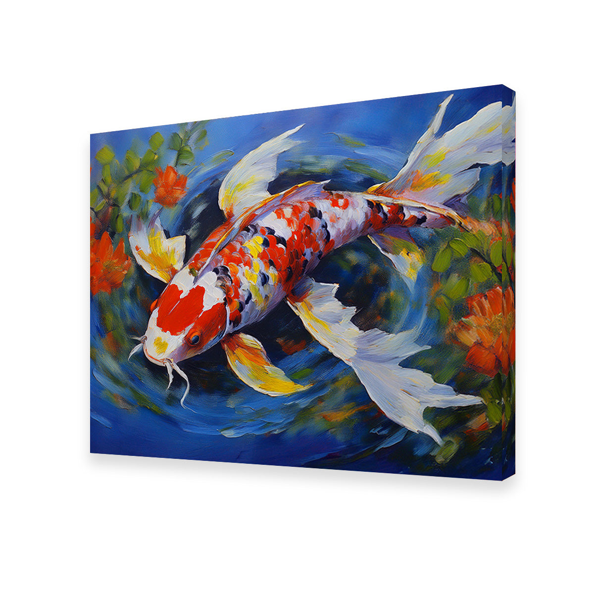 White Koi Fish Painting Wall Art