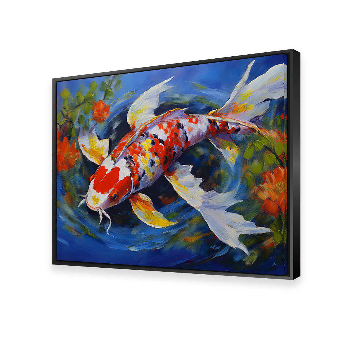 White Koi Fish Painting Wall Art
