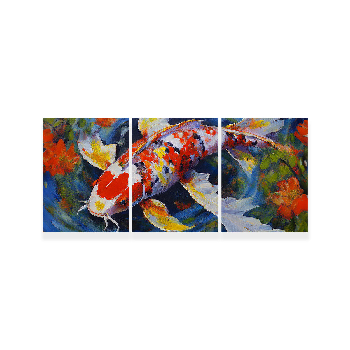 White Koi Fish Painting Wall Art