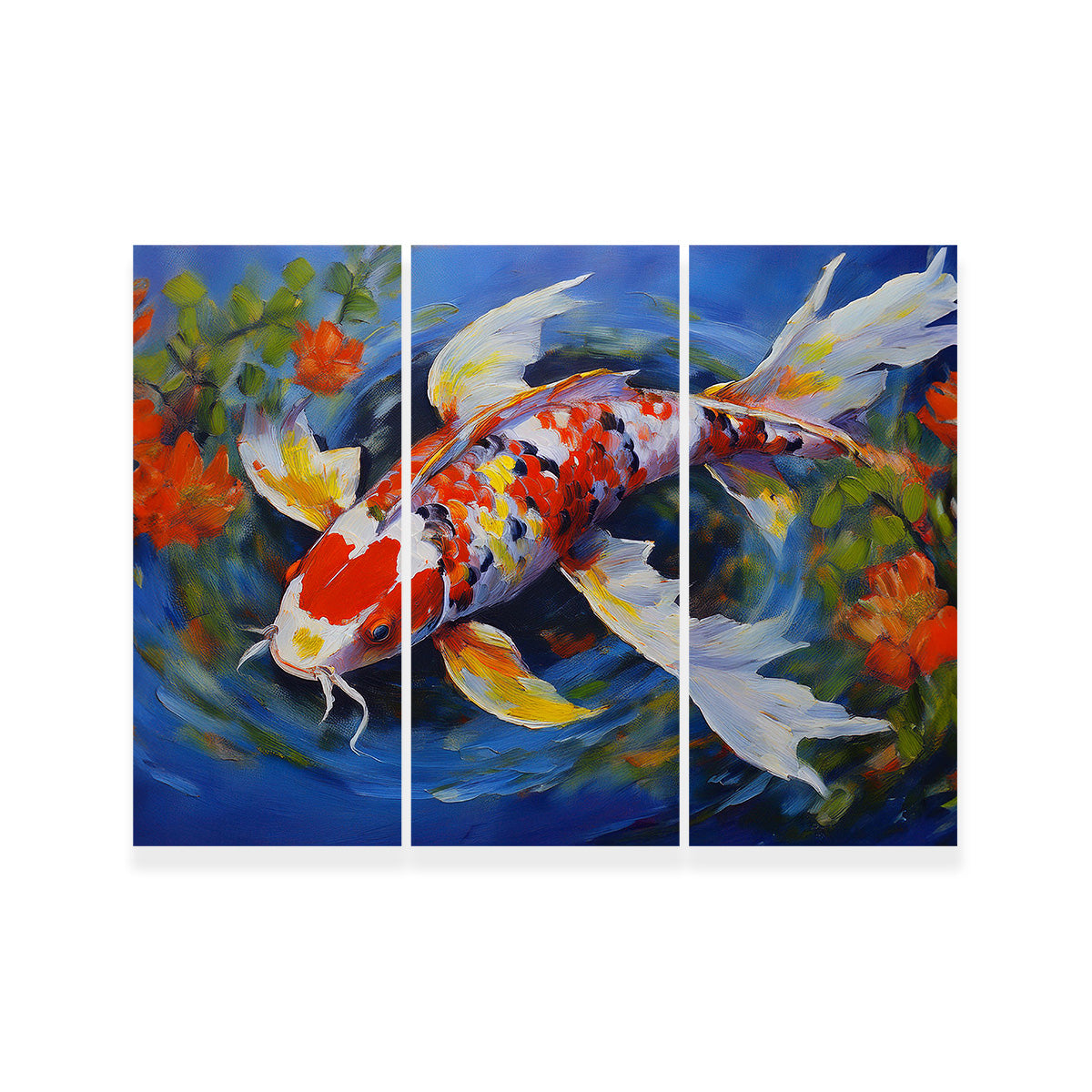 White Koi Fish Painting Wall Art