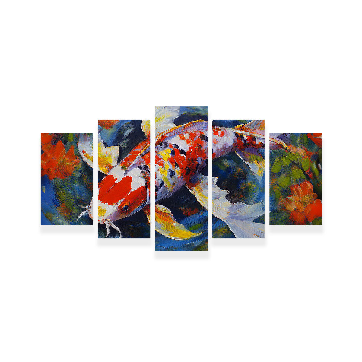 White Koi Fish Painting Wall Art