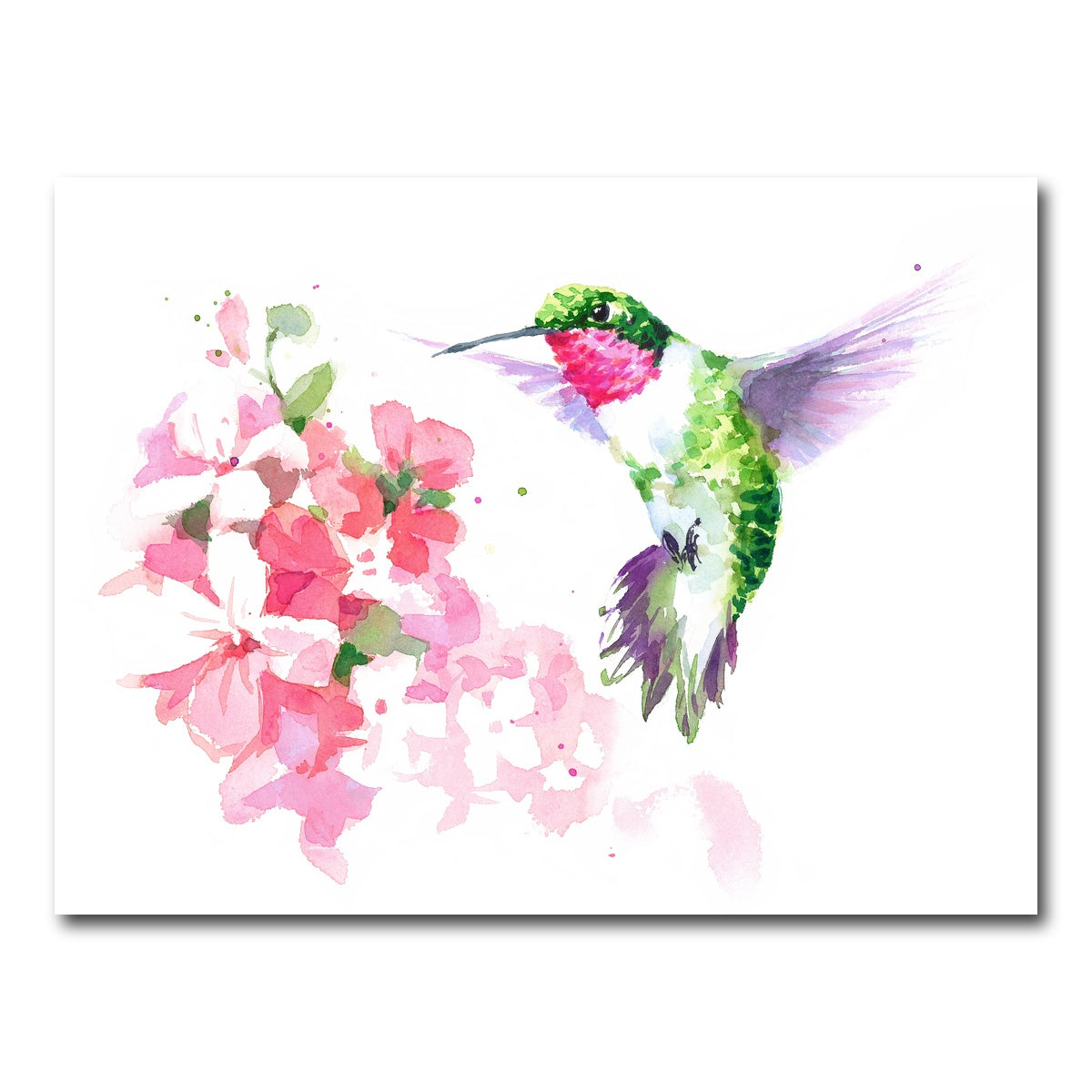 AUTO-MOCKUP WHITE | Watercolor Hummingbird | 1 Piece | Gallery Wrap Canvas | group=4x3