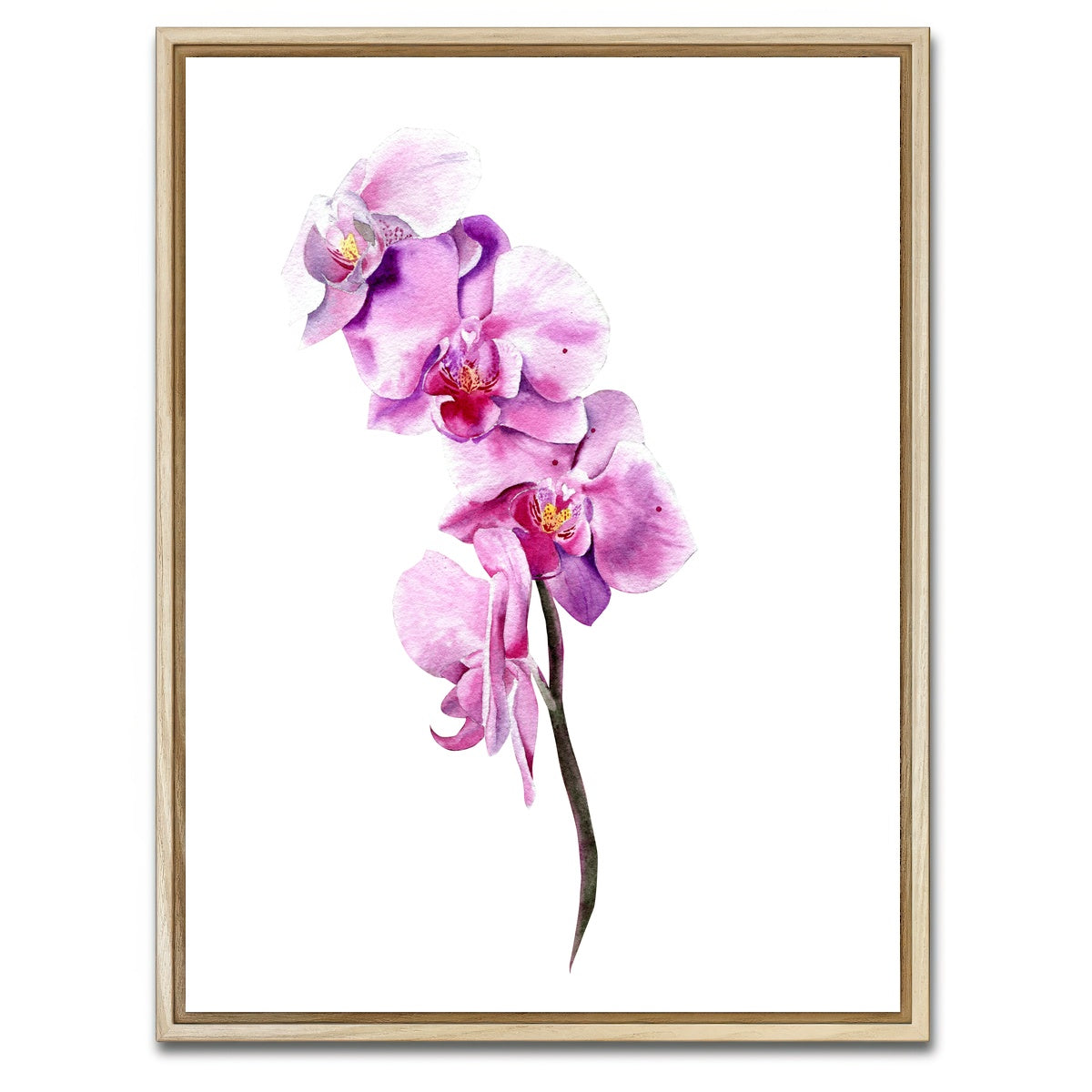 AUTO-MOCKUP WHITE | Watercolor orchid | 1 Piece | Natural Framed Canvas | group=3x4