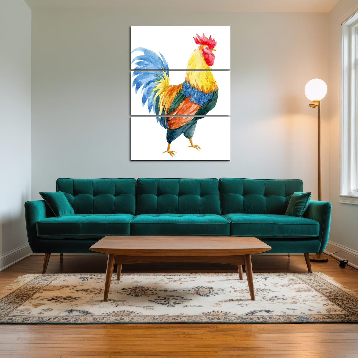 AUTO-MOCKUP ROOM | Watercolor rooster