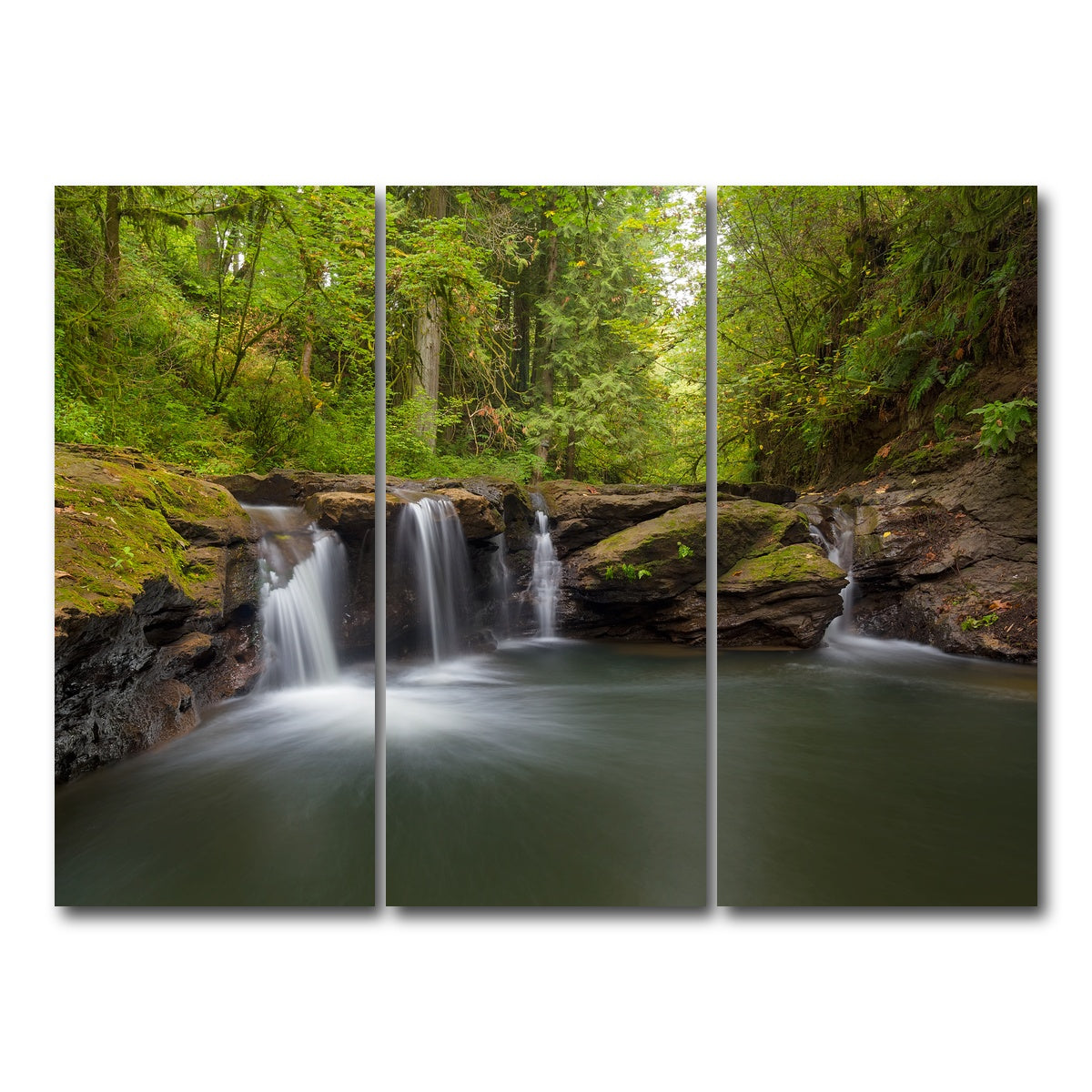 AUTO-MOCKUP WHITE | Waterfall at Rock Creek | 3 Piece | Gallery Wrap Canvas | group=8x18