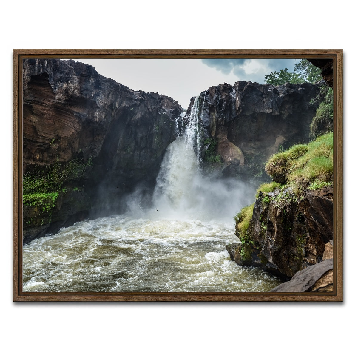 AUTO-MOCKUP WHITE | Waterfall of Rio Farinha - Brazil | 1 Piece | Walnut Framed Canvas | group=4x3