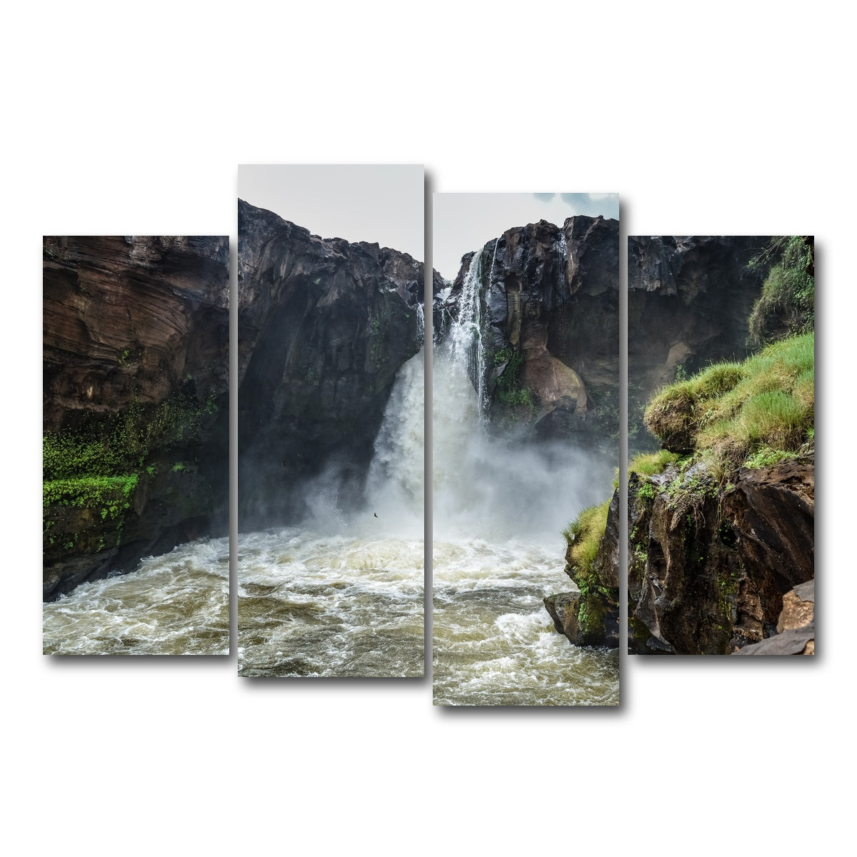 AUTO-MOCKUP WHITE | Waterfall of Rio Farinha - Brazil | 4 Piece | Gallery Wrap Canvas | group=4_normal