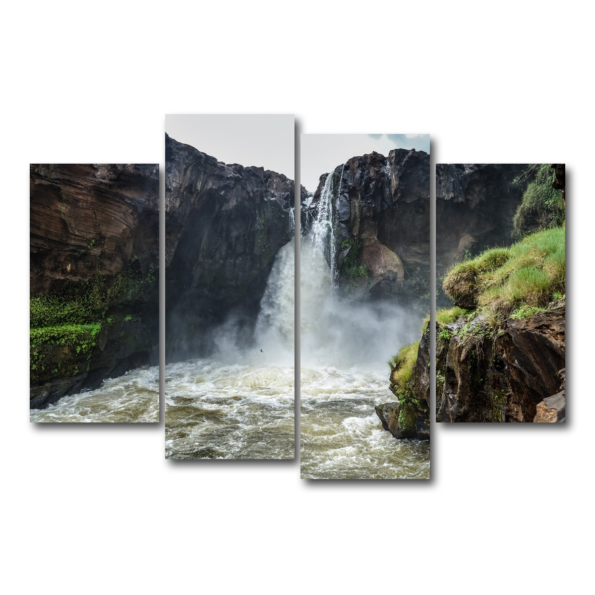 AUTO-MOCKUP WHITE | Waterfall of Rio Farinha - Brazil | 4 Piece | Gallery Wrap Canvas | group=4_short