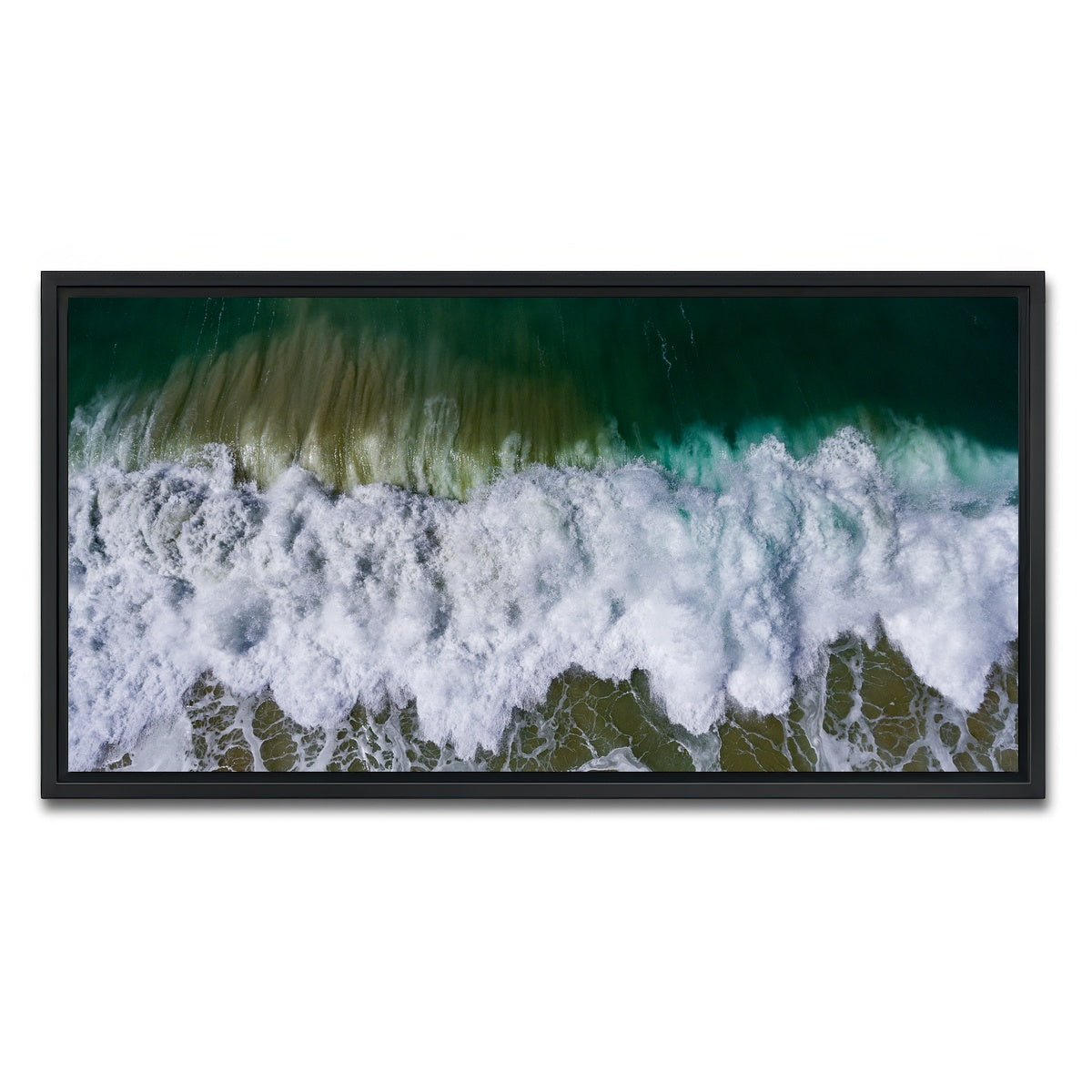 AUTO-MOCKUP WHITE | Wave Crash | 1 Piece | Black Framed Canvas | group=2x1
