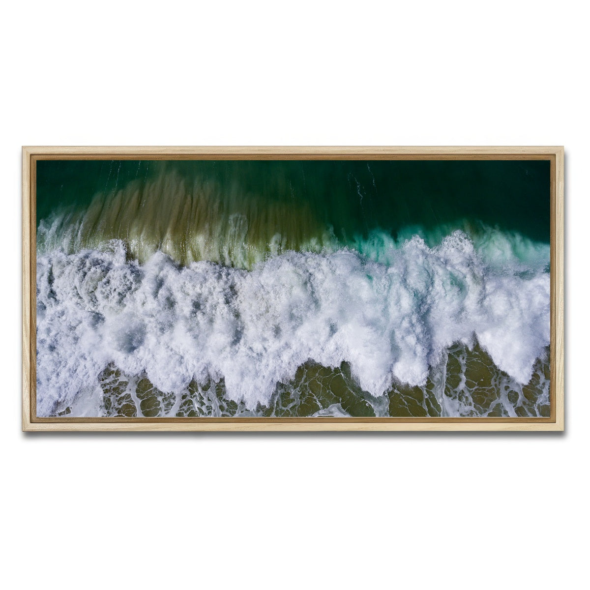 AUTO-MOCKUP WHITE | Wave Crash | 1 Piece | Natural Framed Canvas | group=2x1