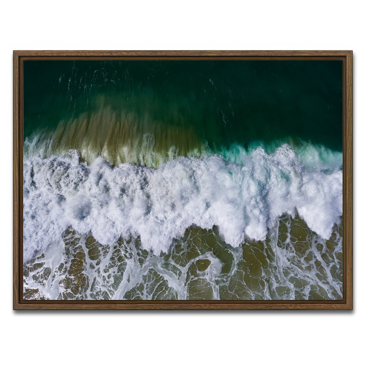 AUTO-MOCKUP WHITE | Wave Crash | 1 Piece | Walnut Framed Canvas | group=4x3