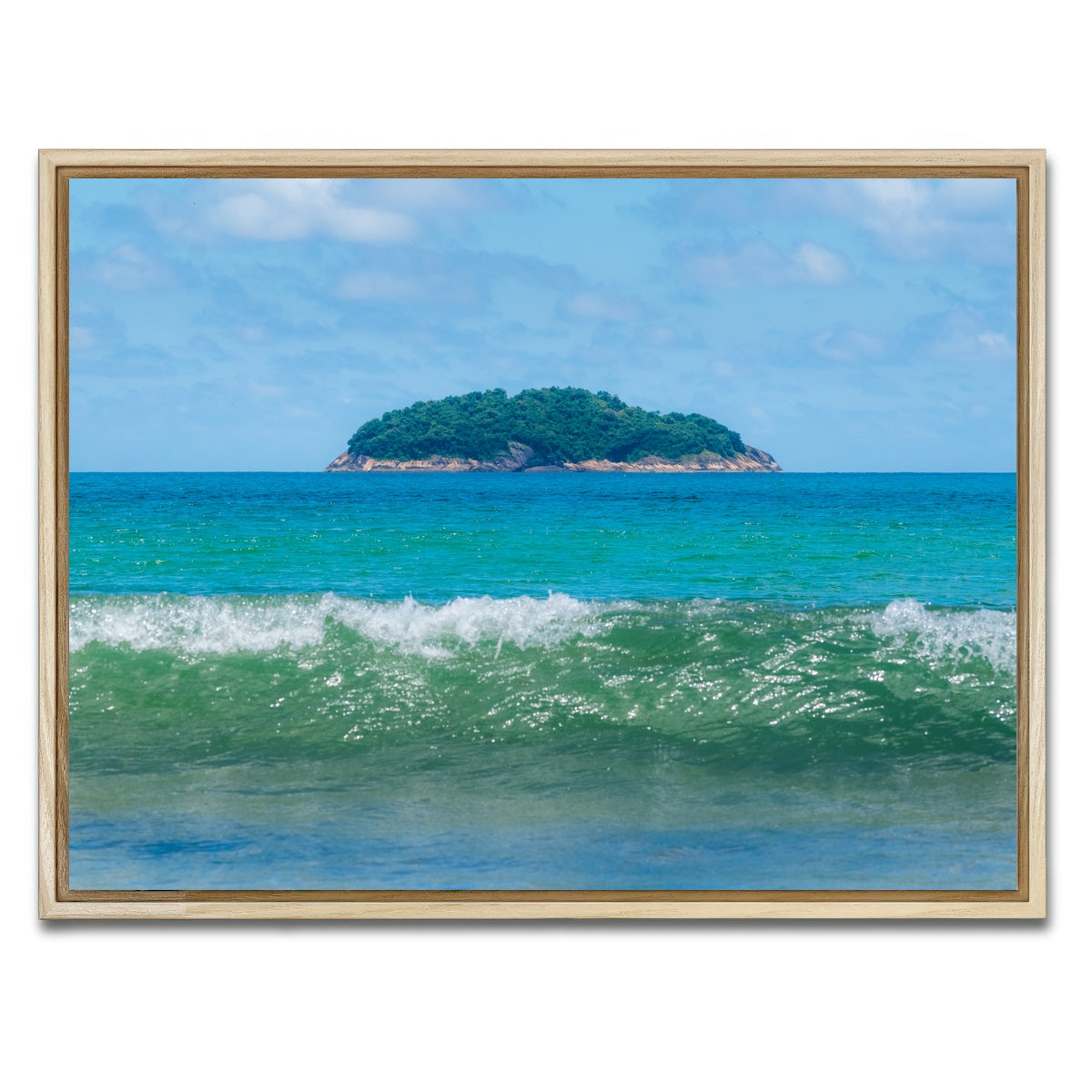 AUTO-MOCKUP WHITE | Wave and Island | 1 Piece | Natural Framed Canvas | group=4x3