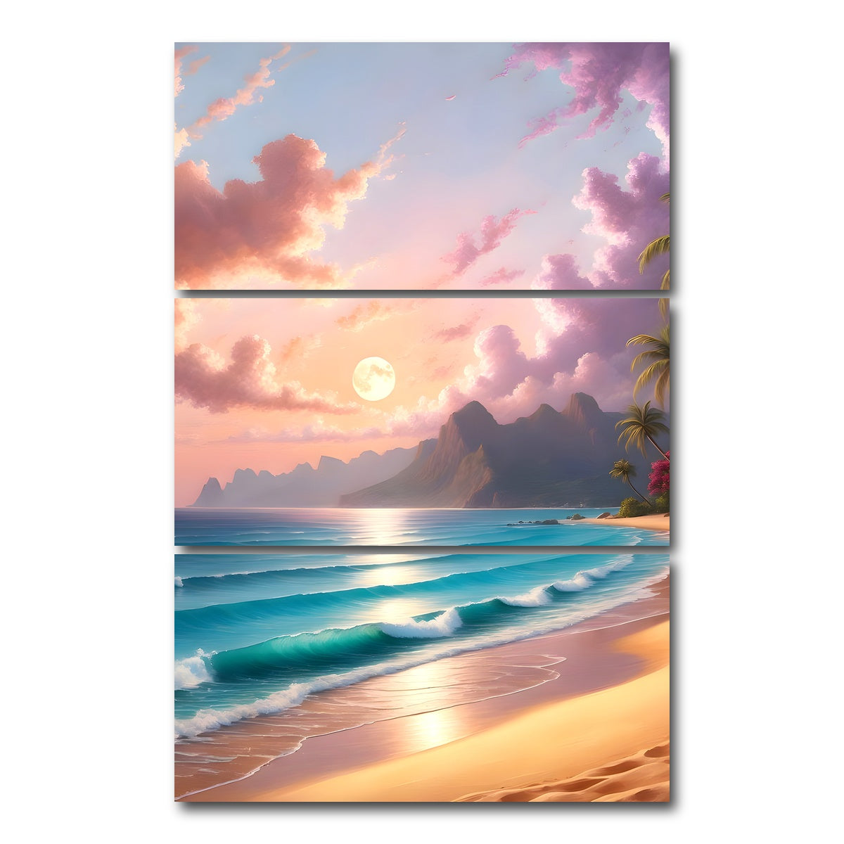AUTO-MOCKUP WHITE | Waves of Serenity | 3 Piece | Gallery Wrap Canvas | group=12x24_stacked