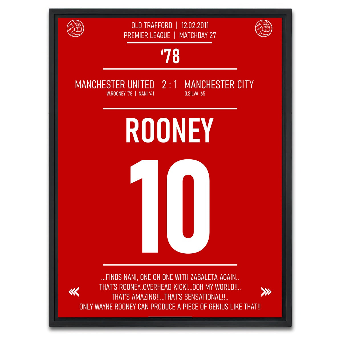 AUTO-MOCKUP WHITE | Wayne Rooney | 1 Piece | Black Framed Canvas | group=3x4