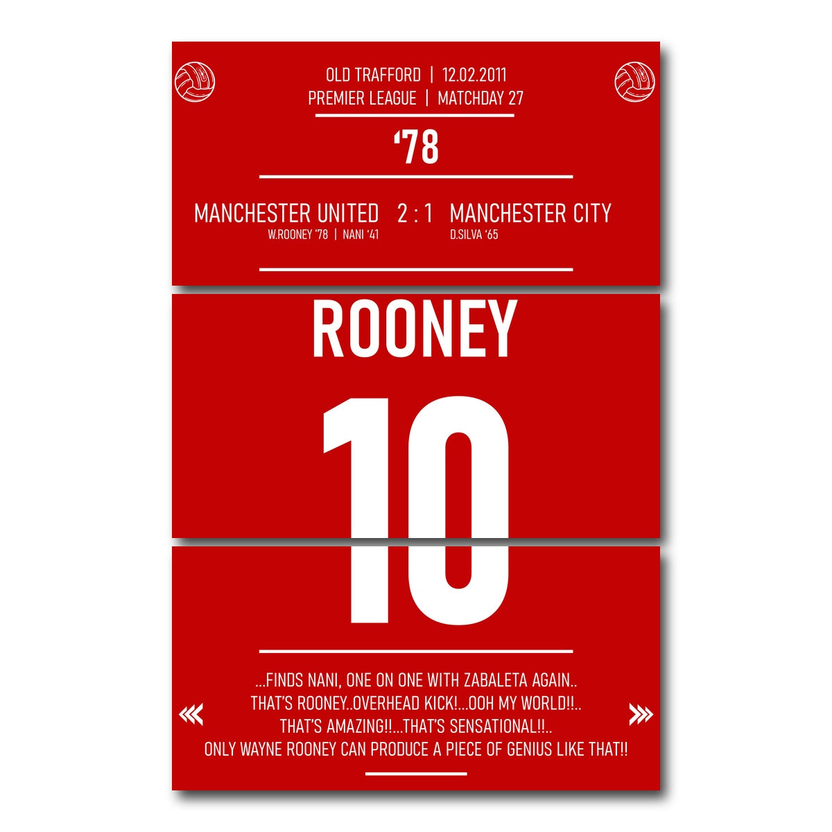 AUTO-MOCKUP WHITE | Wayne Rooney | 3 Piece | Gallery Wrap Canvas | group=12x24_stacked