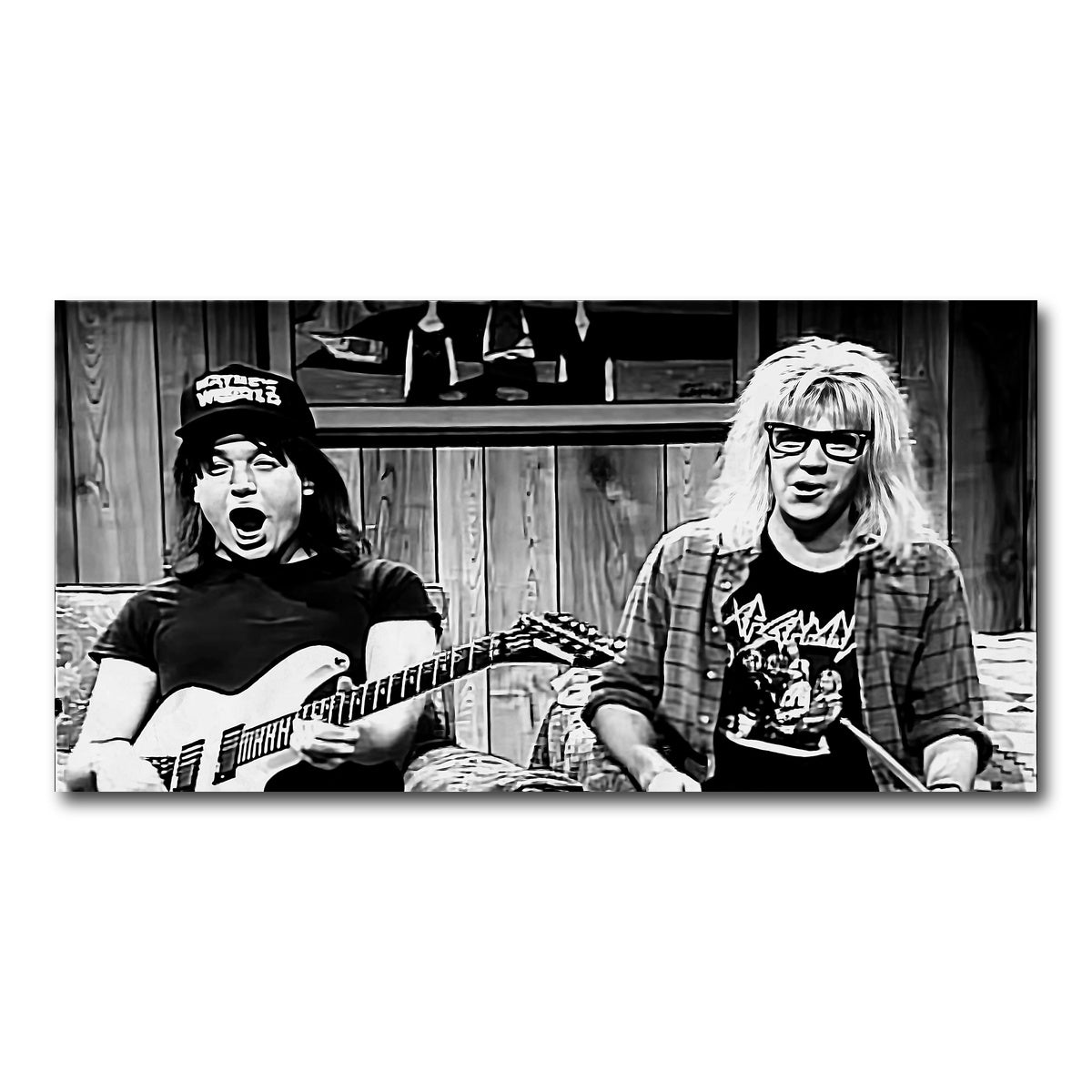 AUTO-MOCKUP WHITE | Wayne's World Grayscale | 1 Piece | Gallery Wrap Canvas | group=2x1
