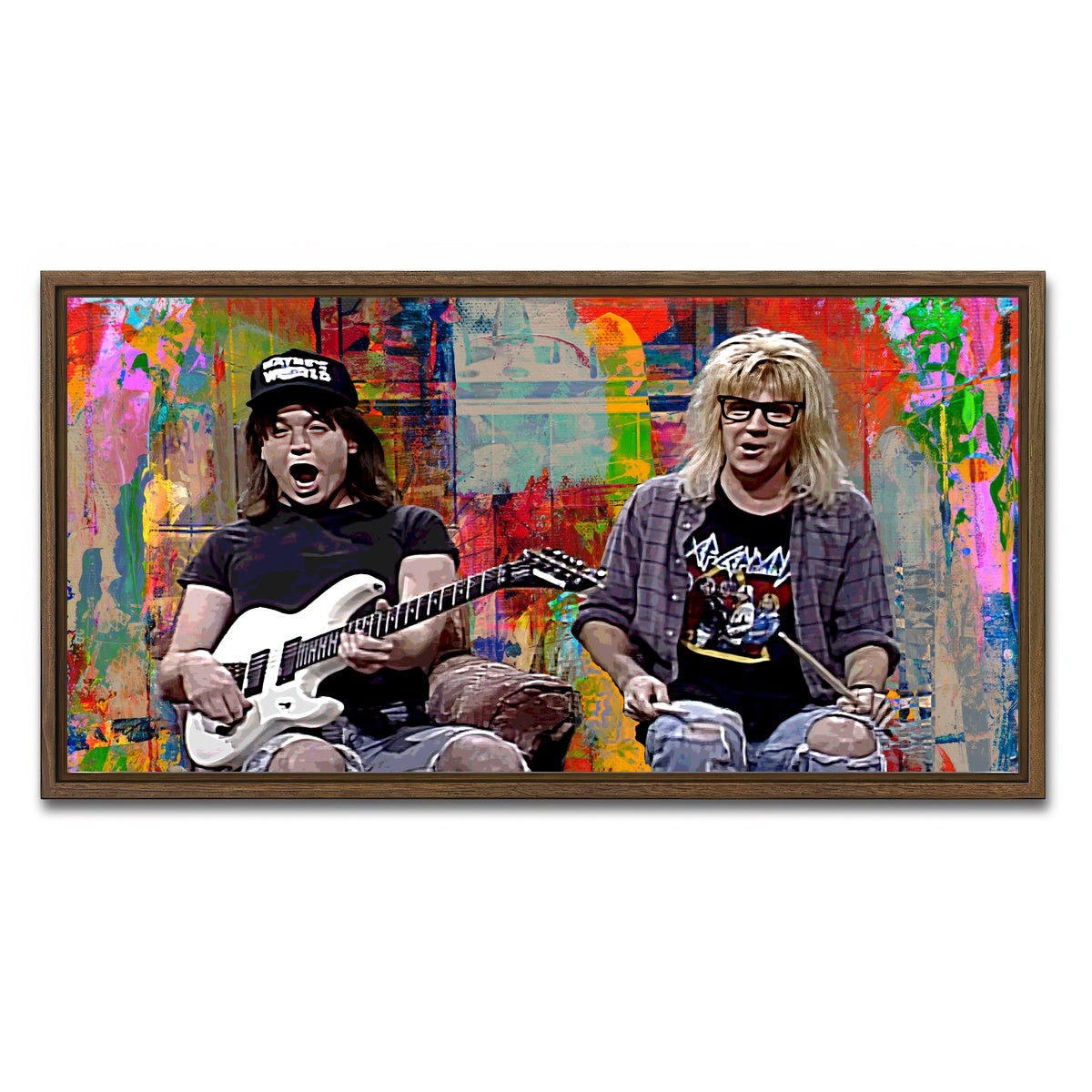 AUTO-MOCKUP WHITE | Wayne's World | 1 Piece | Walnut Framed Canvas | group=2x1